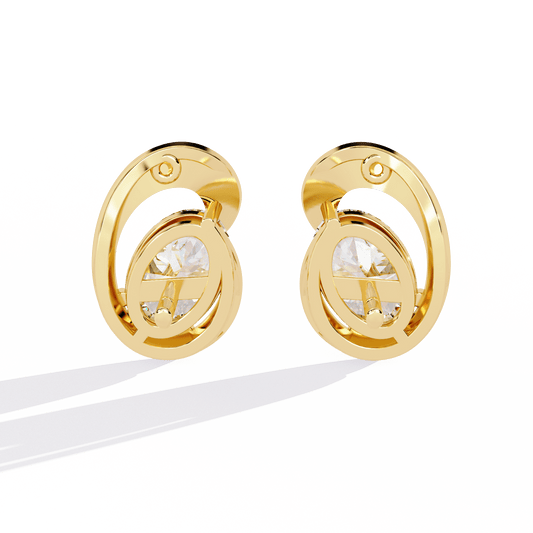 Cosmic Curve Diamond Earrings - Espira Fine Gems