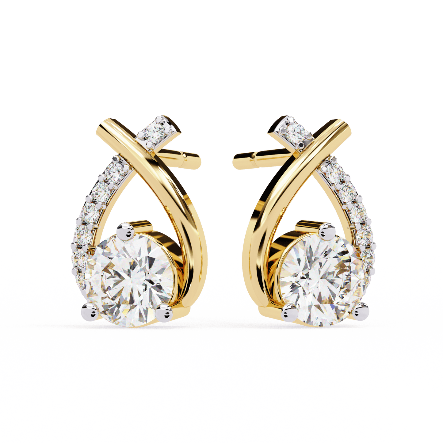 lustrous crescent diamond earrings - espira fine gems