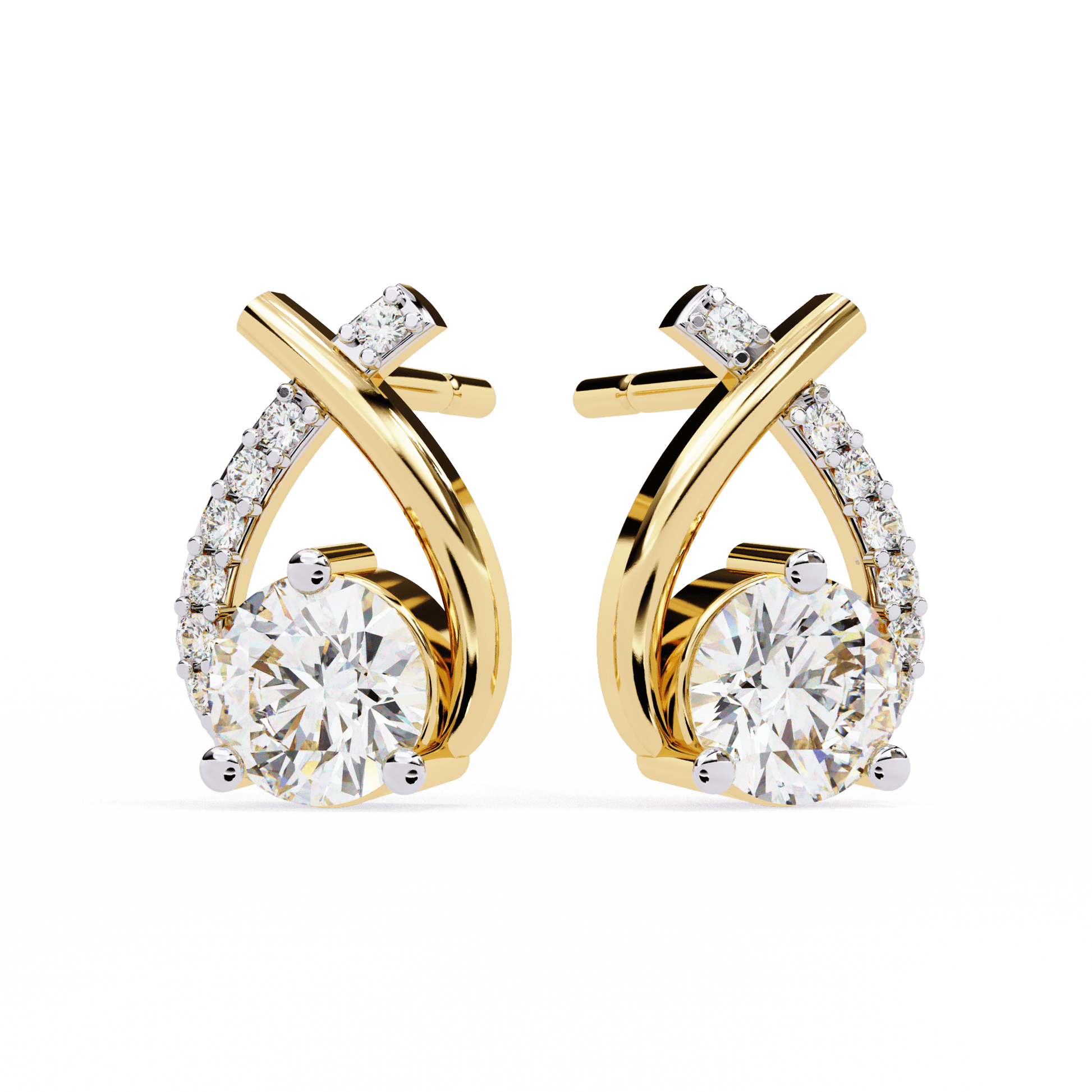 Lustrous Crescent Diamond Earrings - Espira Fine Gems