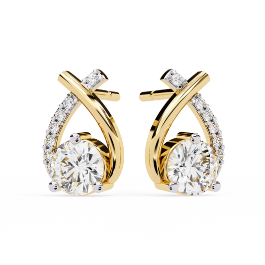 Lustrous Crescent Diamond Earrings - Espira Fine Gems