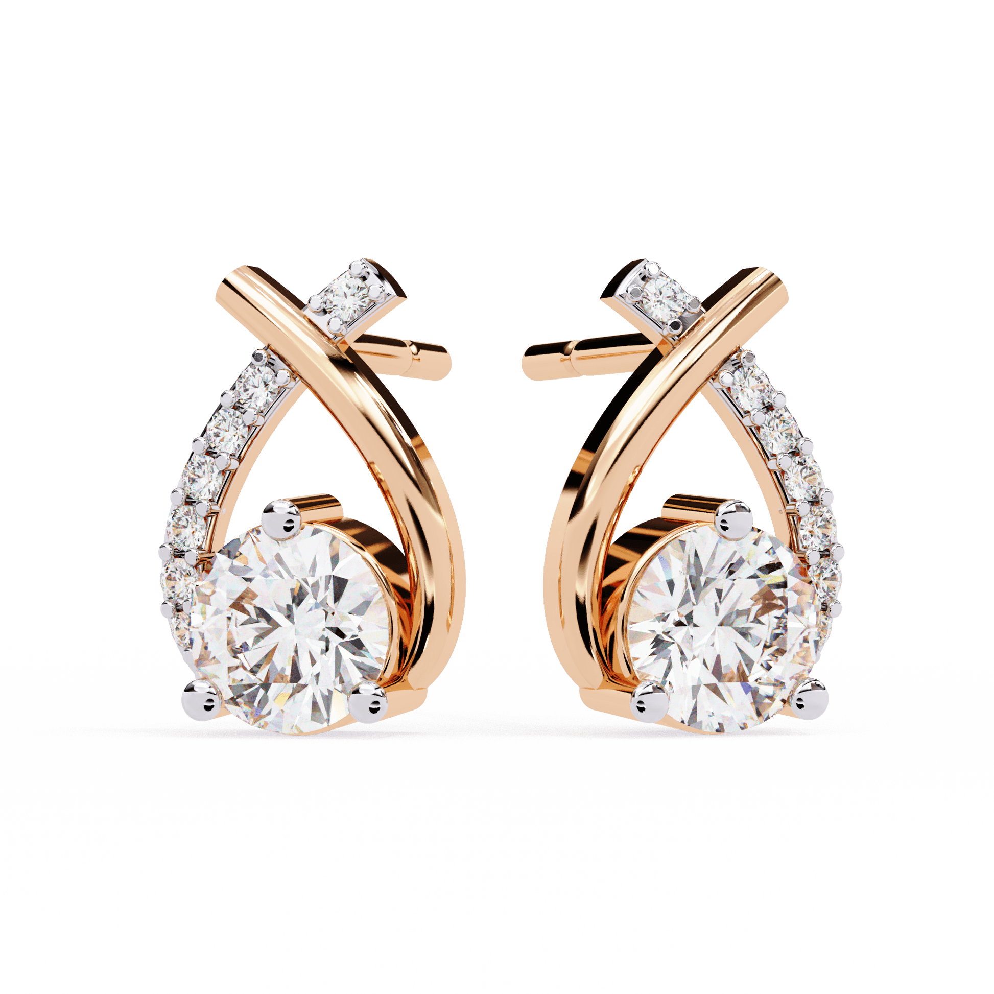 Lustrous Crescent Diamond Earrings - Espira Fine Gems