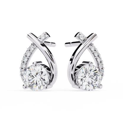 Lustrous Crescent Diamond Earrings - Espira Fine Gems