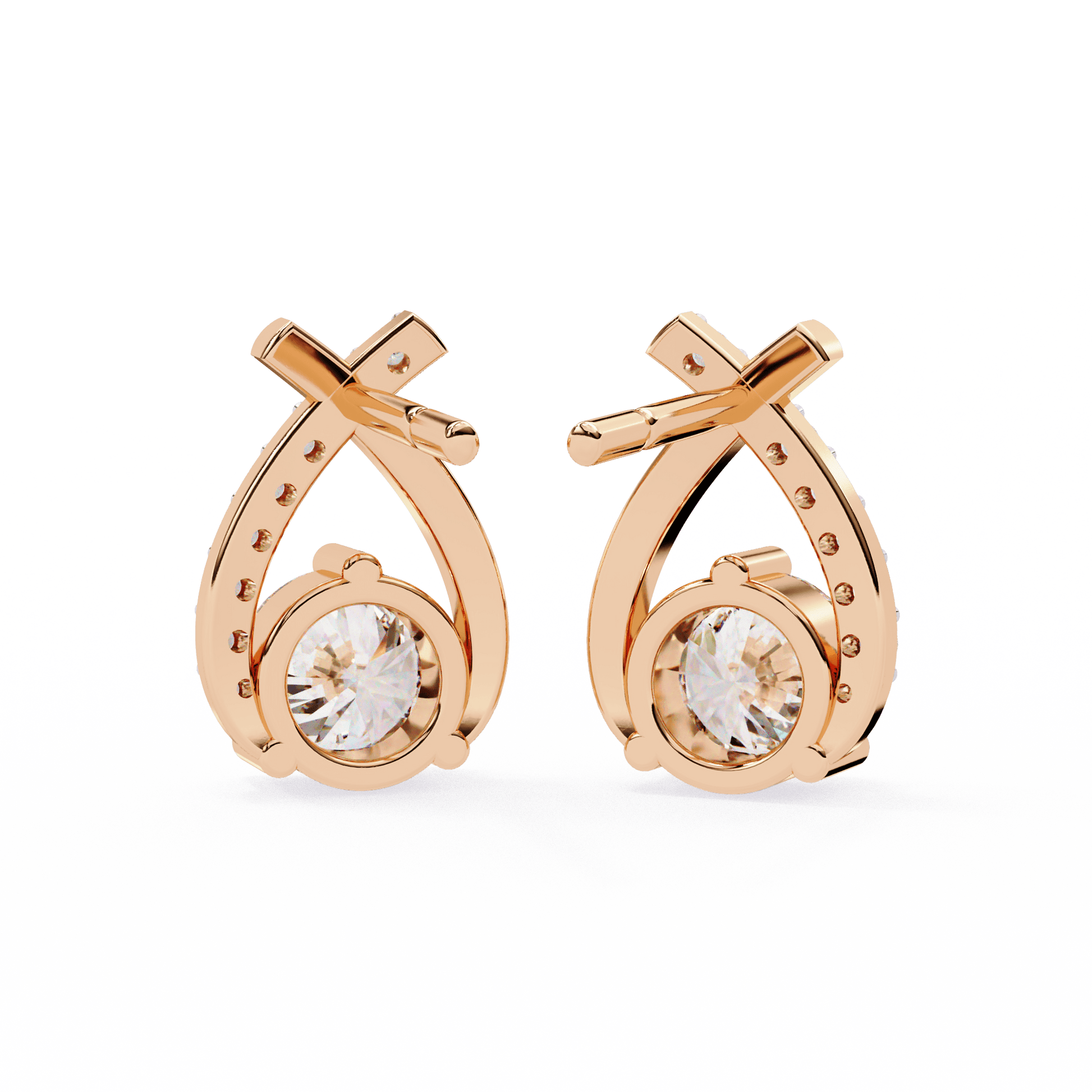 Lustrous Crescent Diamond Earrings - Espira Fine Gems