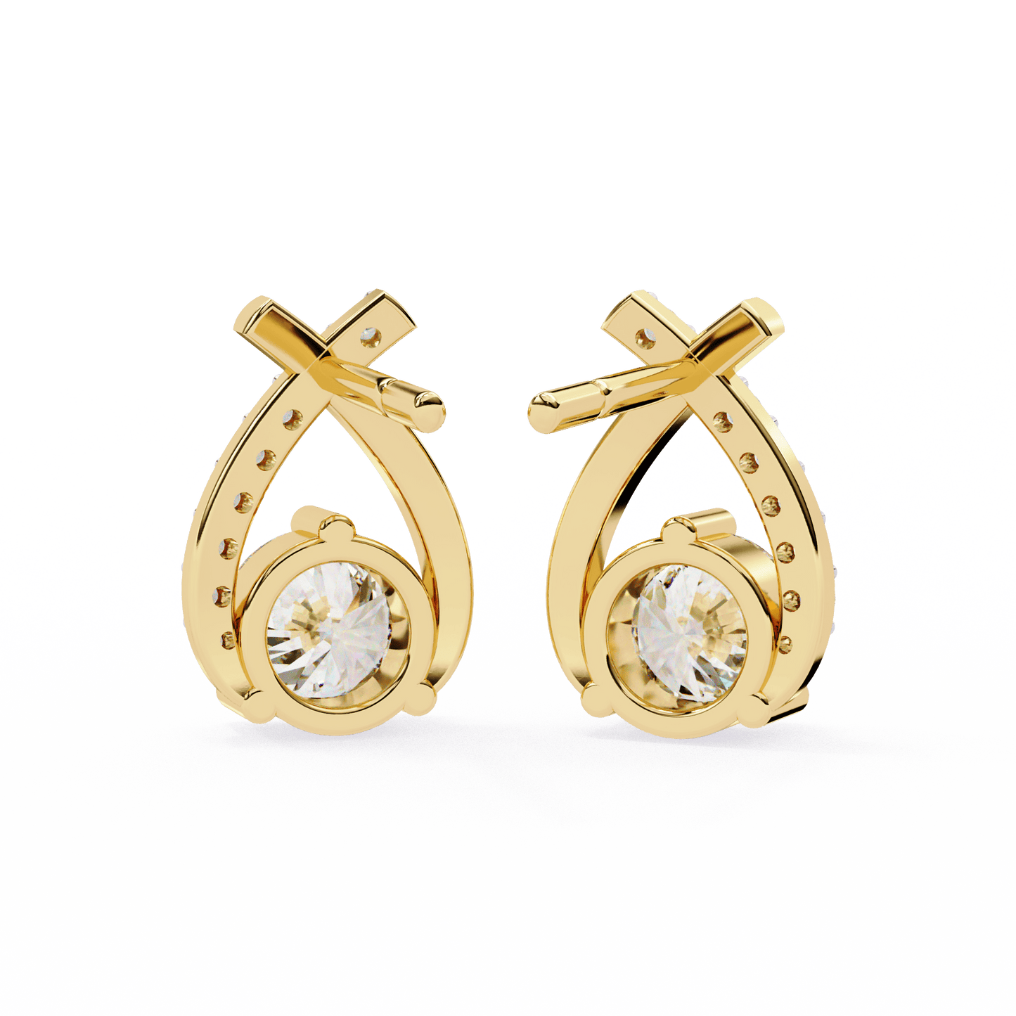 lustrous crescent diamond earrings - espira fine gems