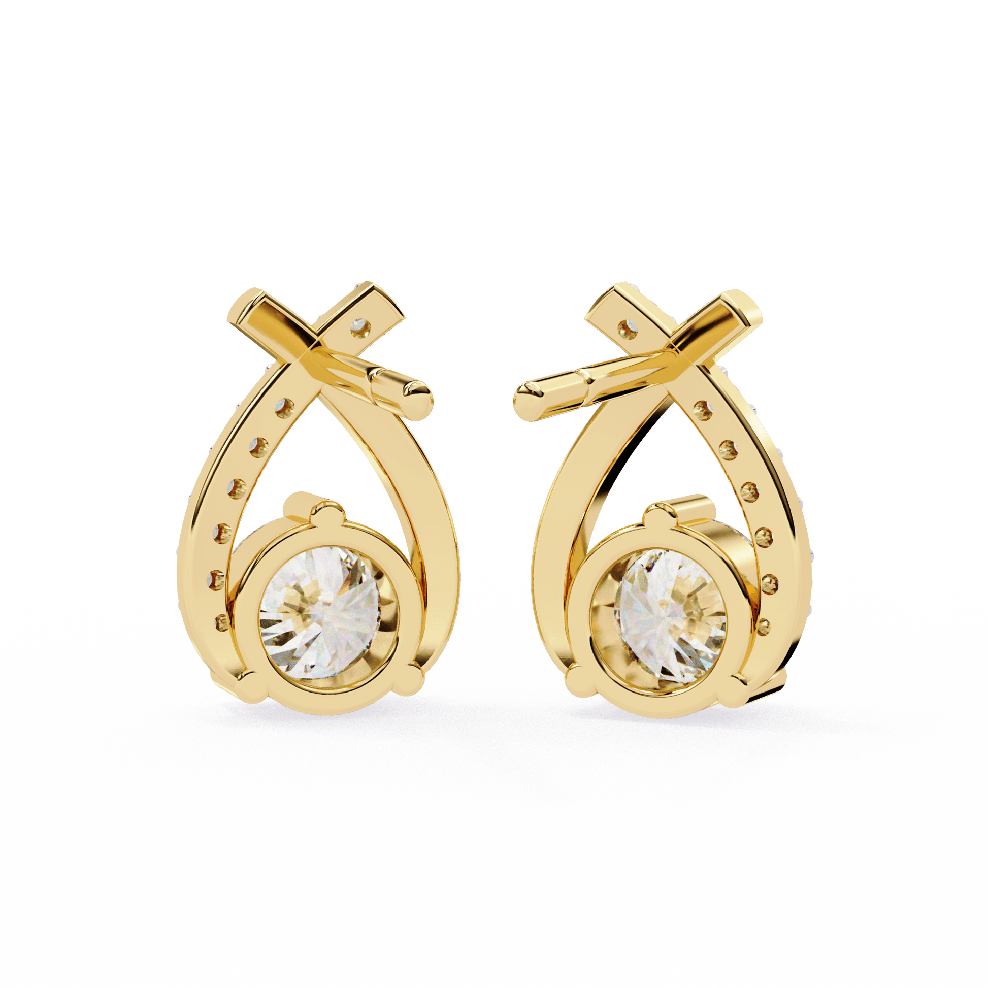 Lustrous Crescent Diamond Earrings - Espira Fine Gems