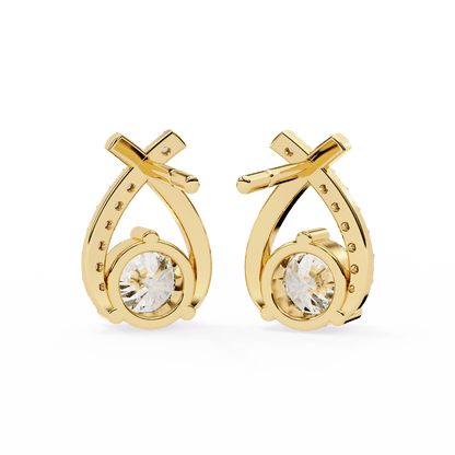 Lustrous Crescent Diamond Earrings - Espira Fine Gems