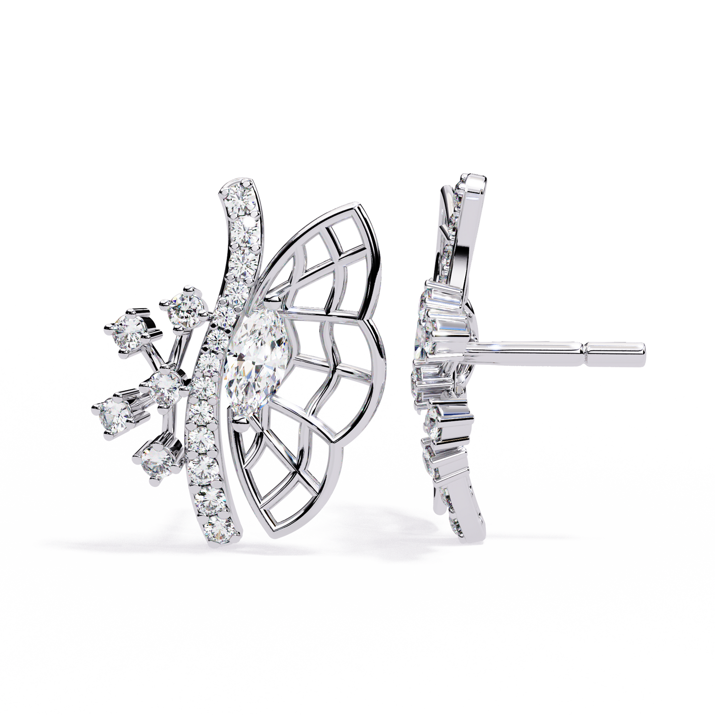 butterfly diamond earrings