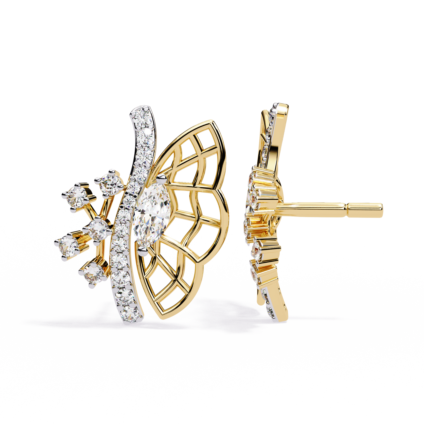 butterfly diamond earrings