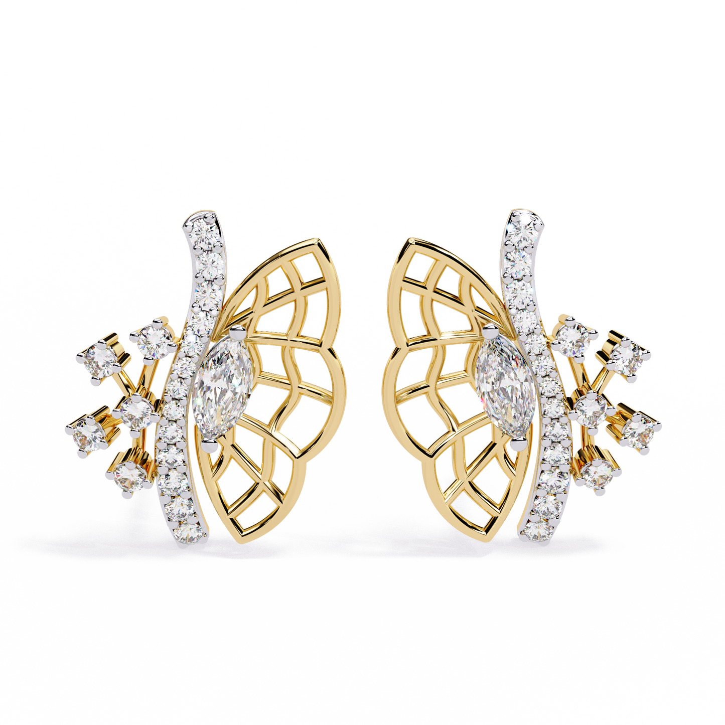 butterfly diamond earrings