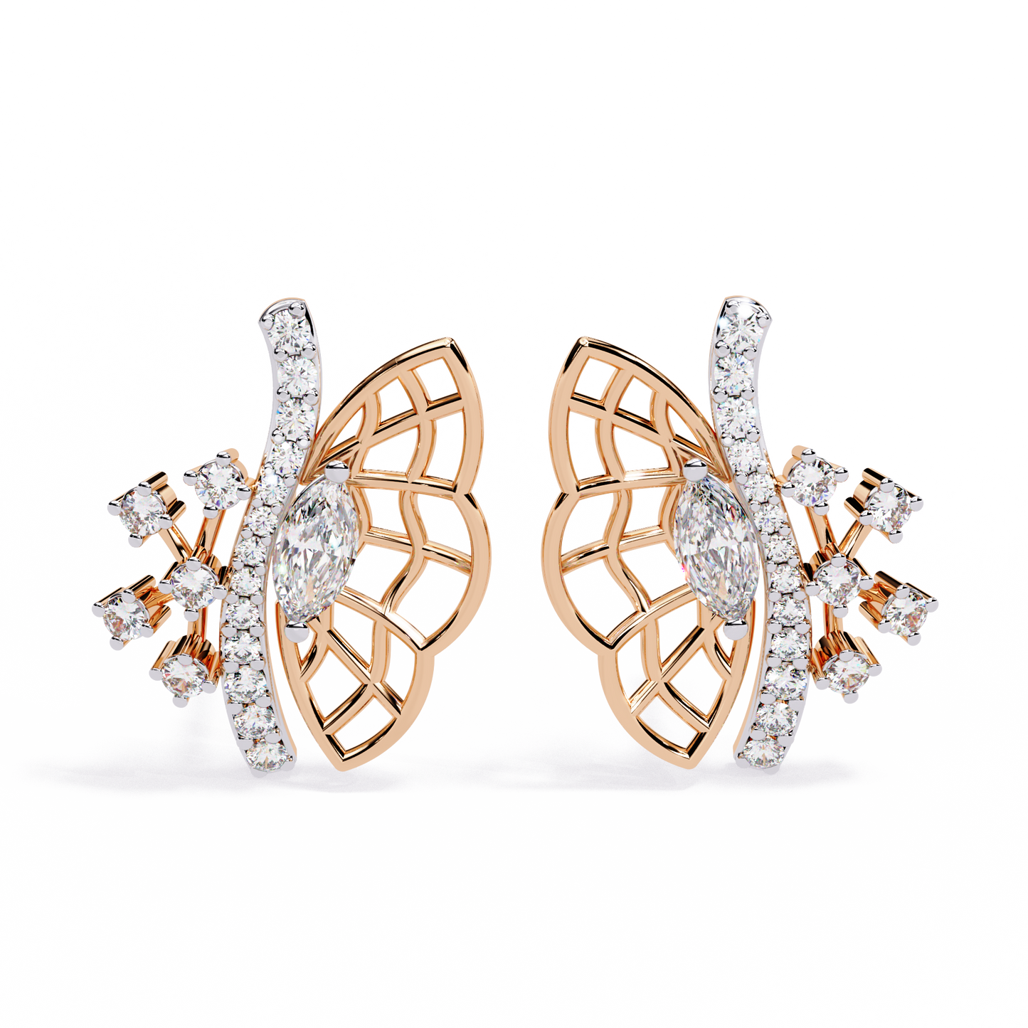 butterfly diamond earrings