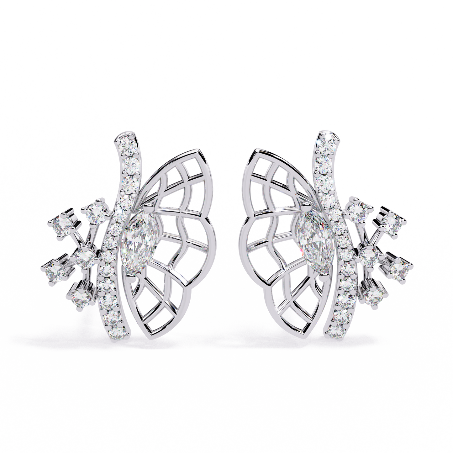 butterfly diamond earrings