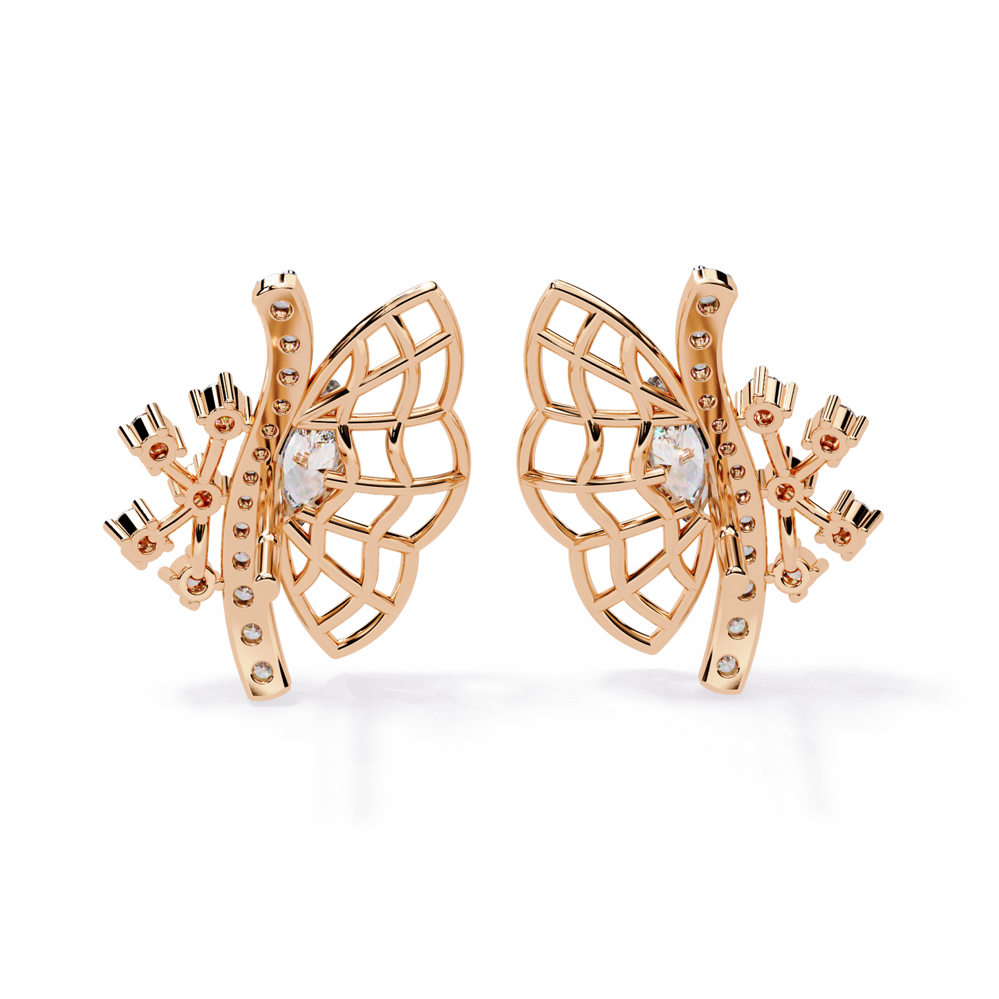 butterfly diamond earrings
