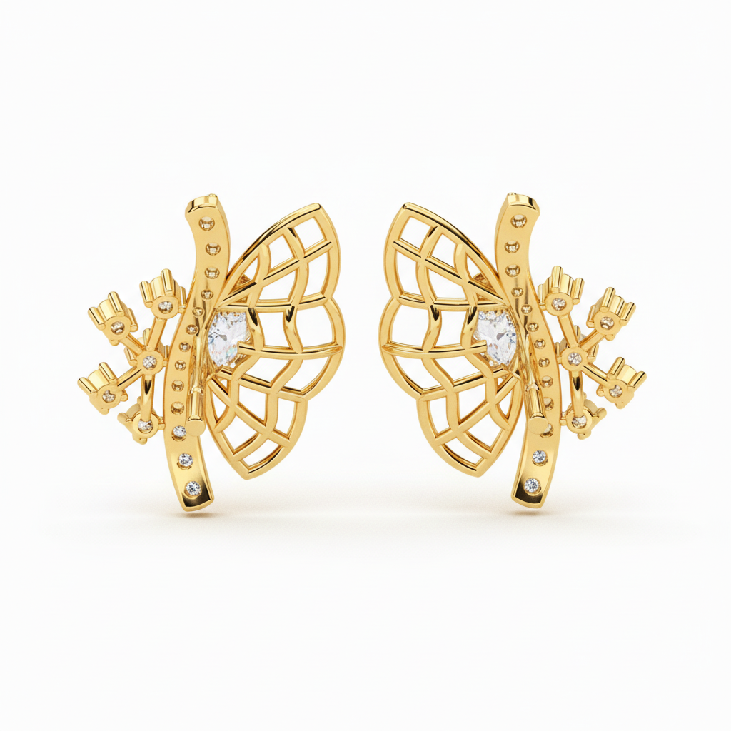 butterfly diamond earrings