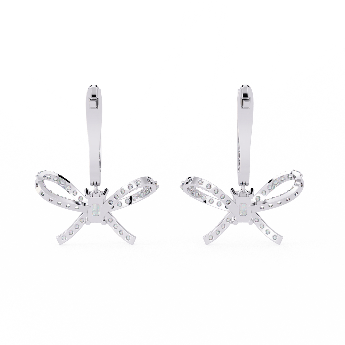 bella bow diamond drop earrings