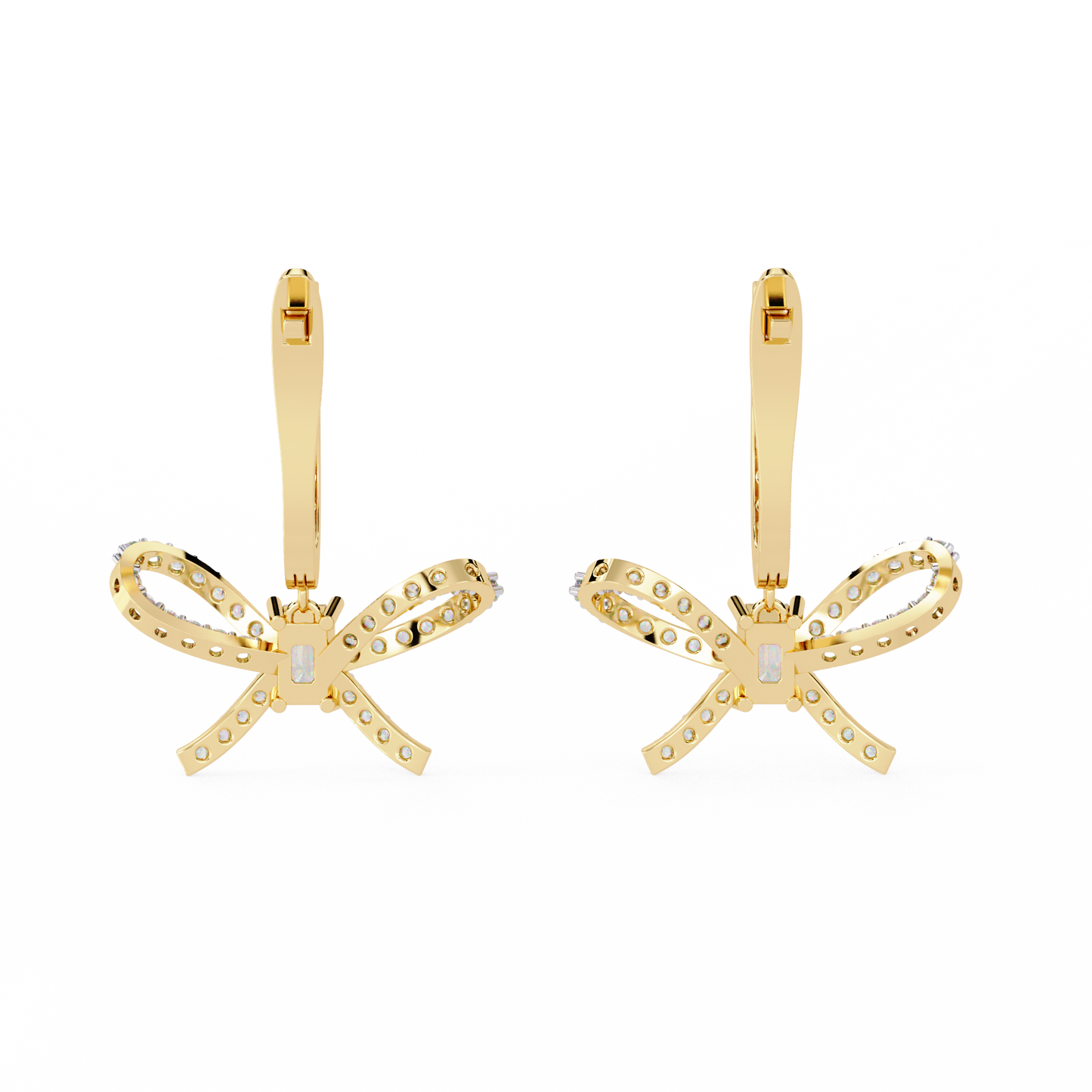 bella bow diamond drop earrings