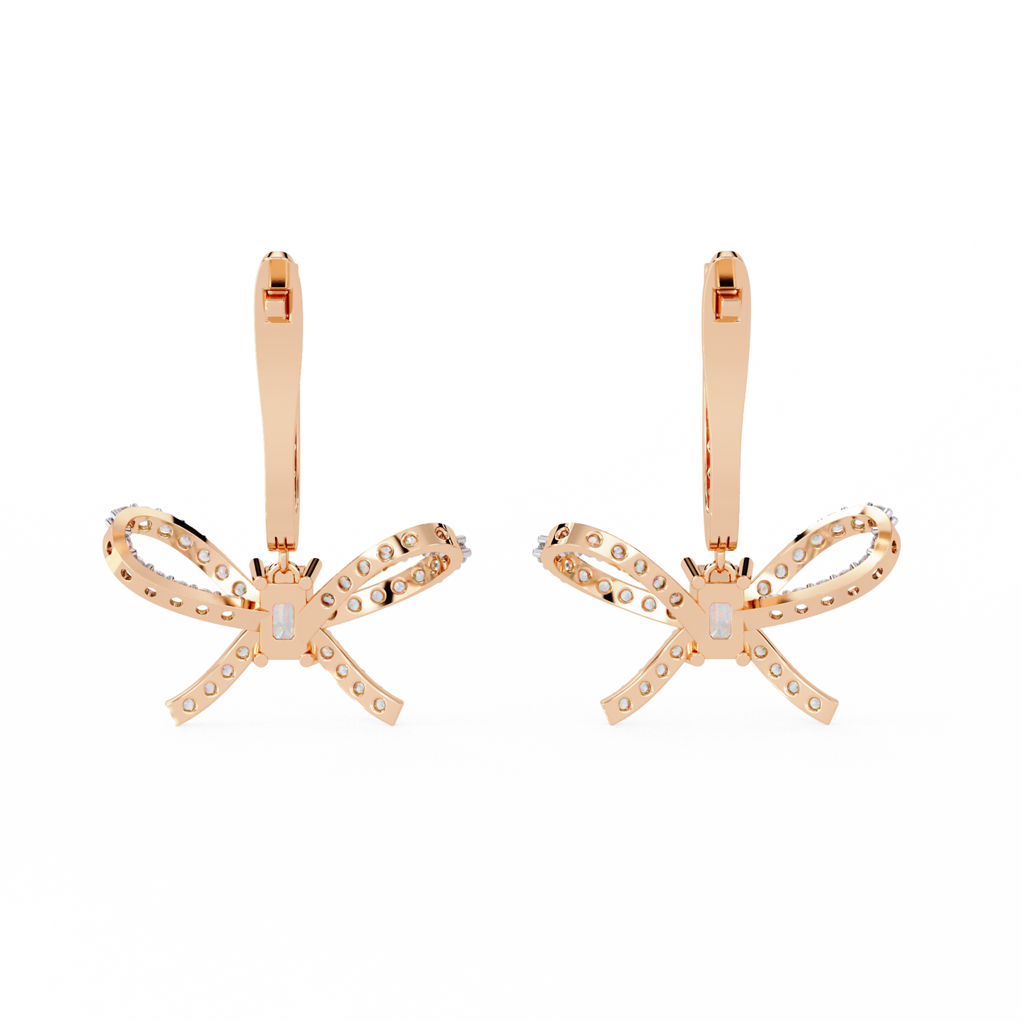 bella bow diamond drop earrings