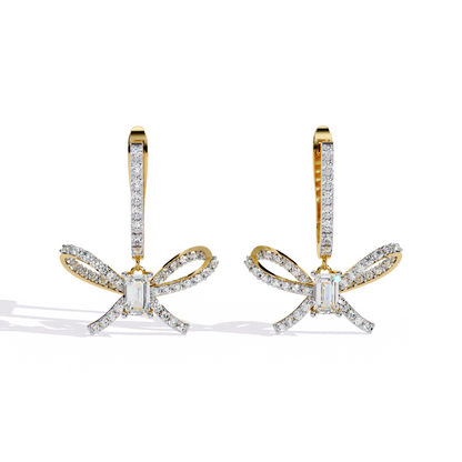 Bella Bow Diamond Drop Earrings