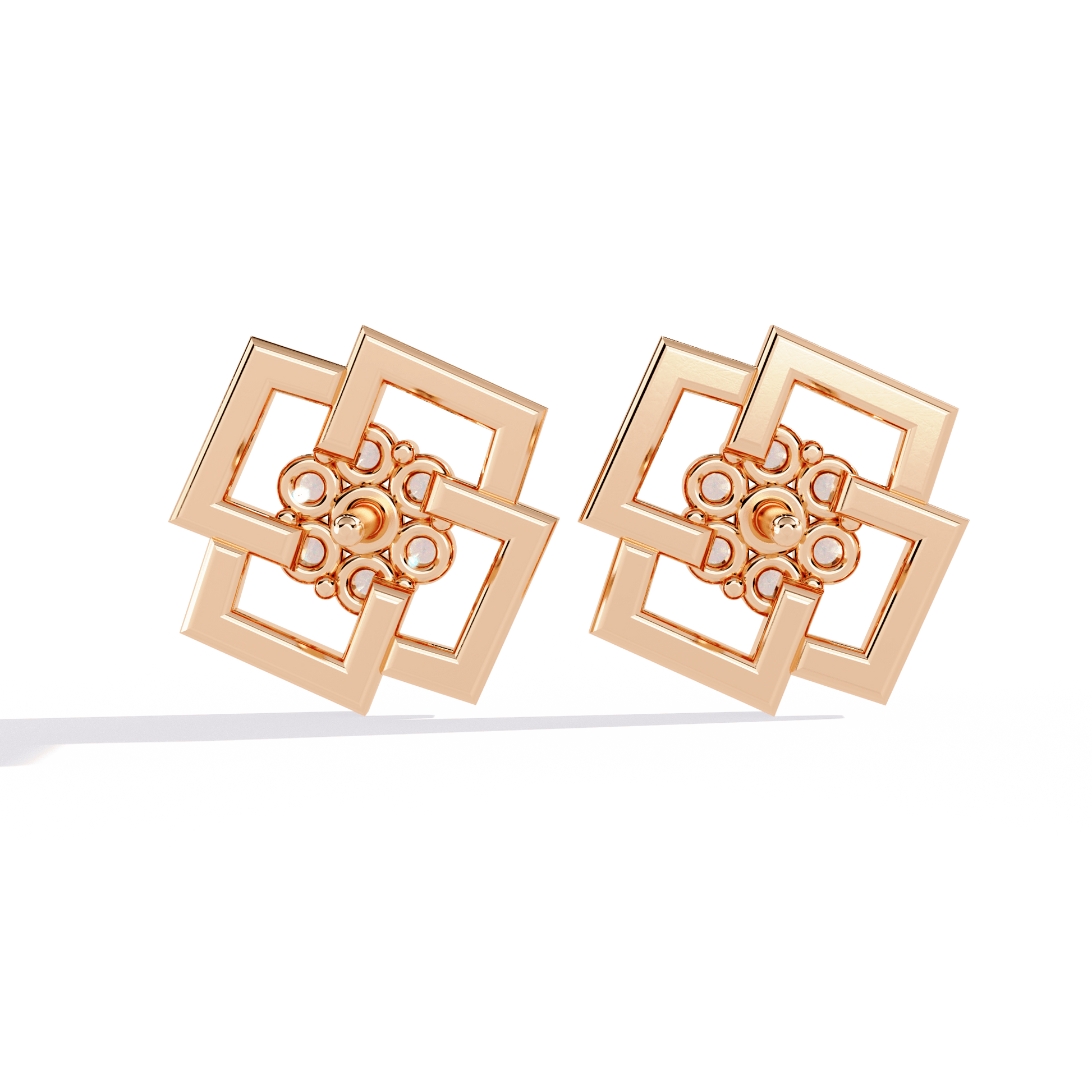 Lattice Luxe Diamond Earrings - Espira Fine Gems