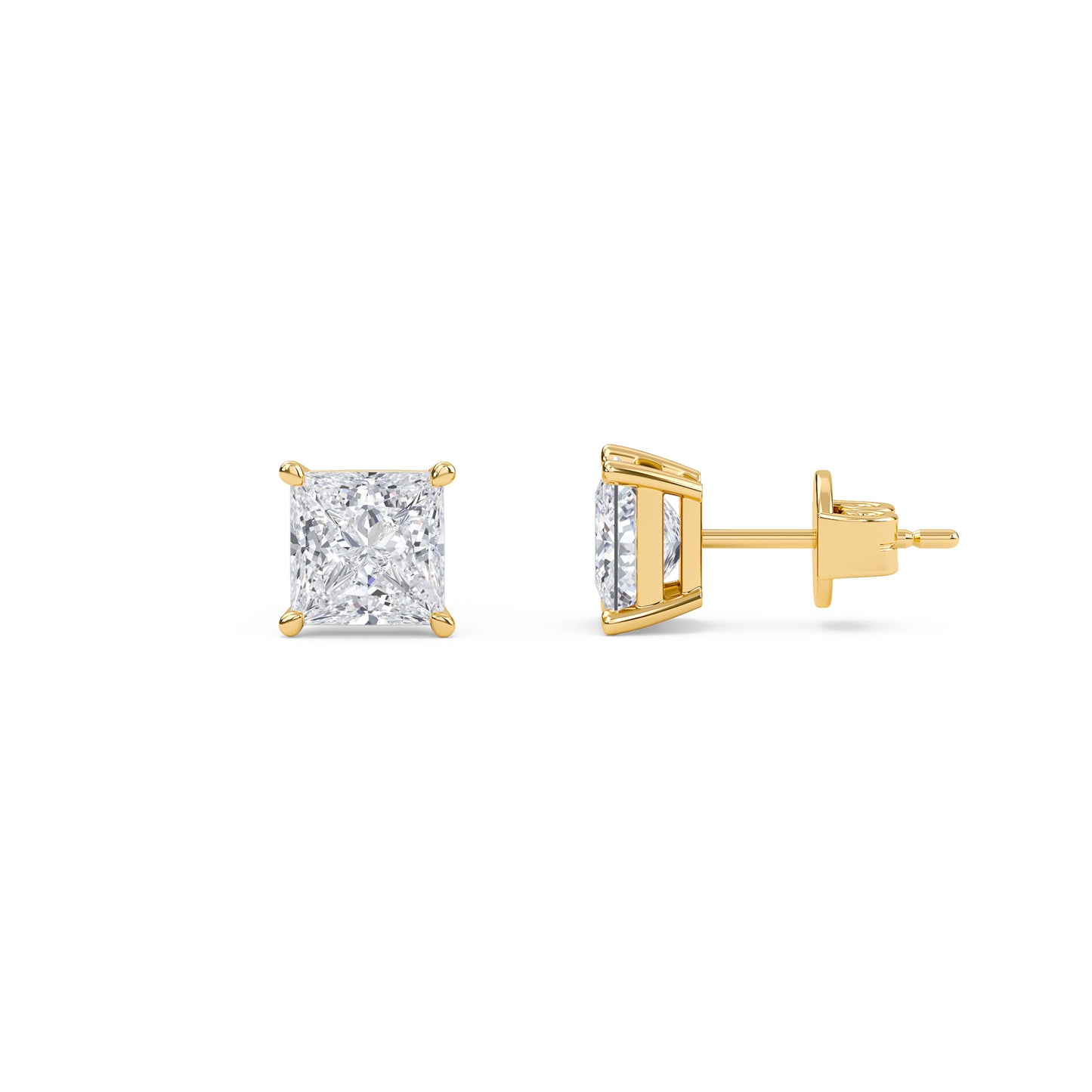 liberty 4 carat (2+2) princess diamond earring - espira fine gems