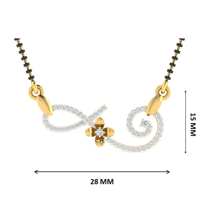 Apsara Sutra Diamond Mangalsutra With Chain