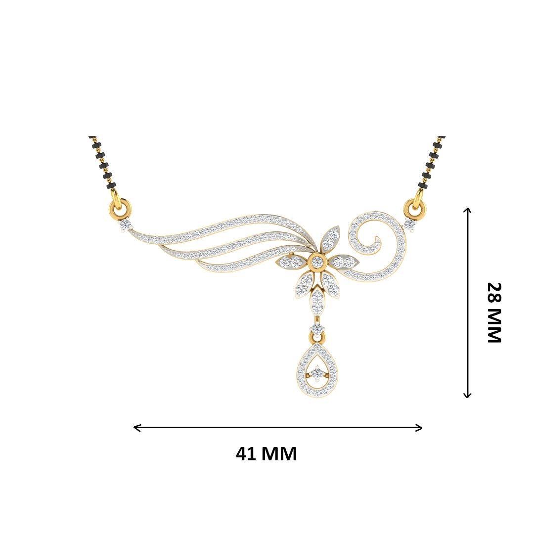 chandra varnika diamond mangalsutra with chain