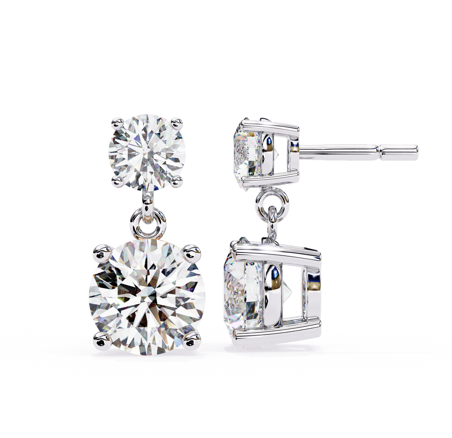 boucles d'oreilles gloria en diamant rond