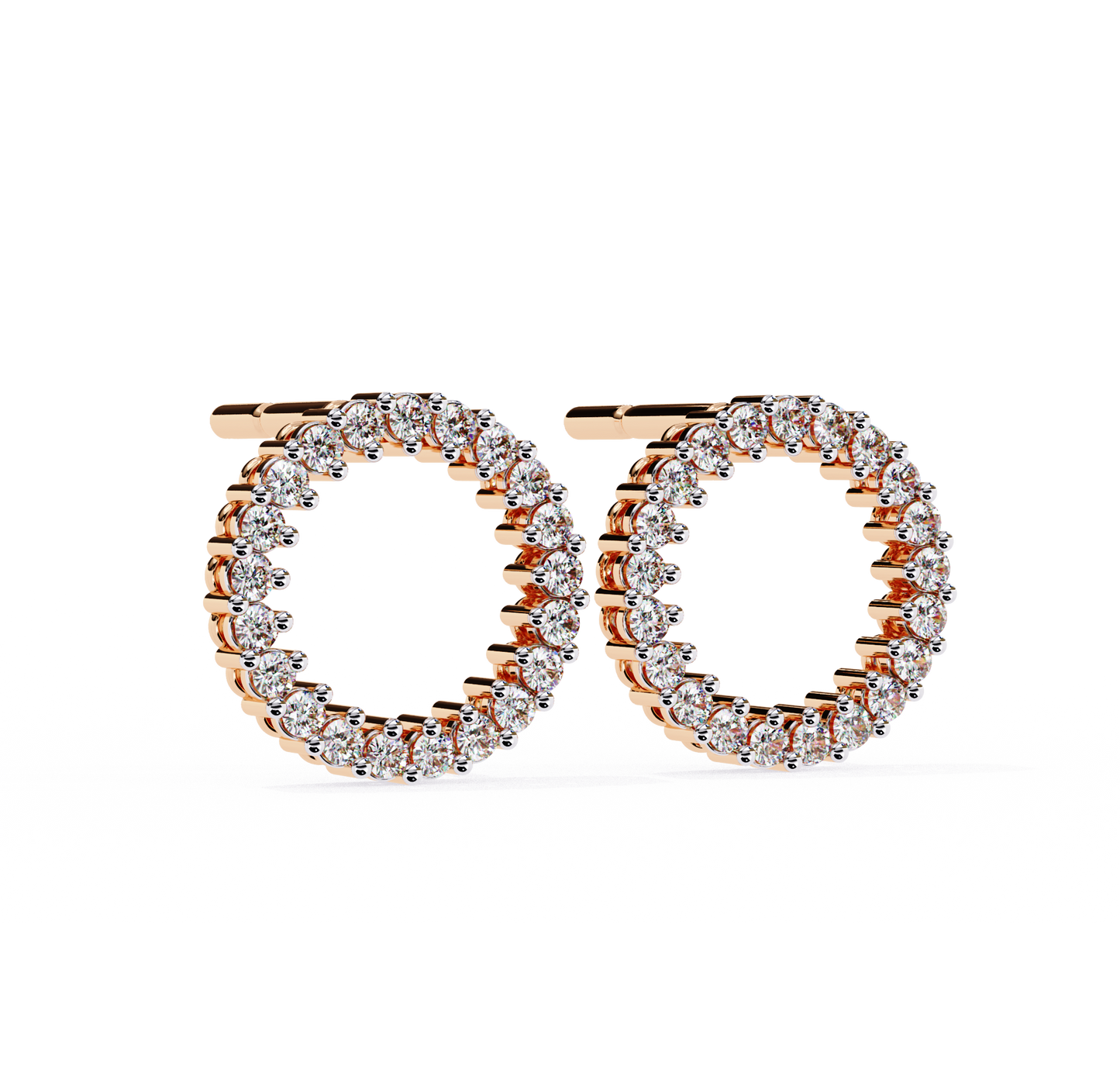 boucles d'oreilles flora en diamant rond