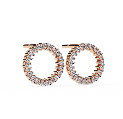Boucles d'oreilles Flora en diamant rond