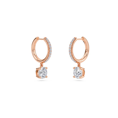 Charm 3 Carat (1.5+1.5) Round Diamond Earring