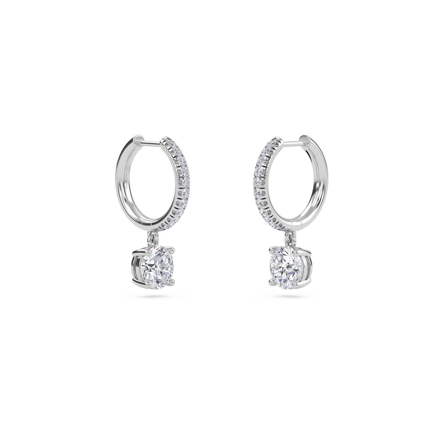 charm 1 carat (0.5+0.5) round diamond earring