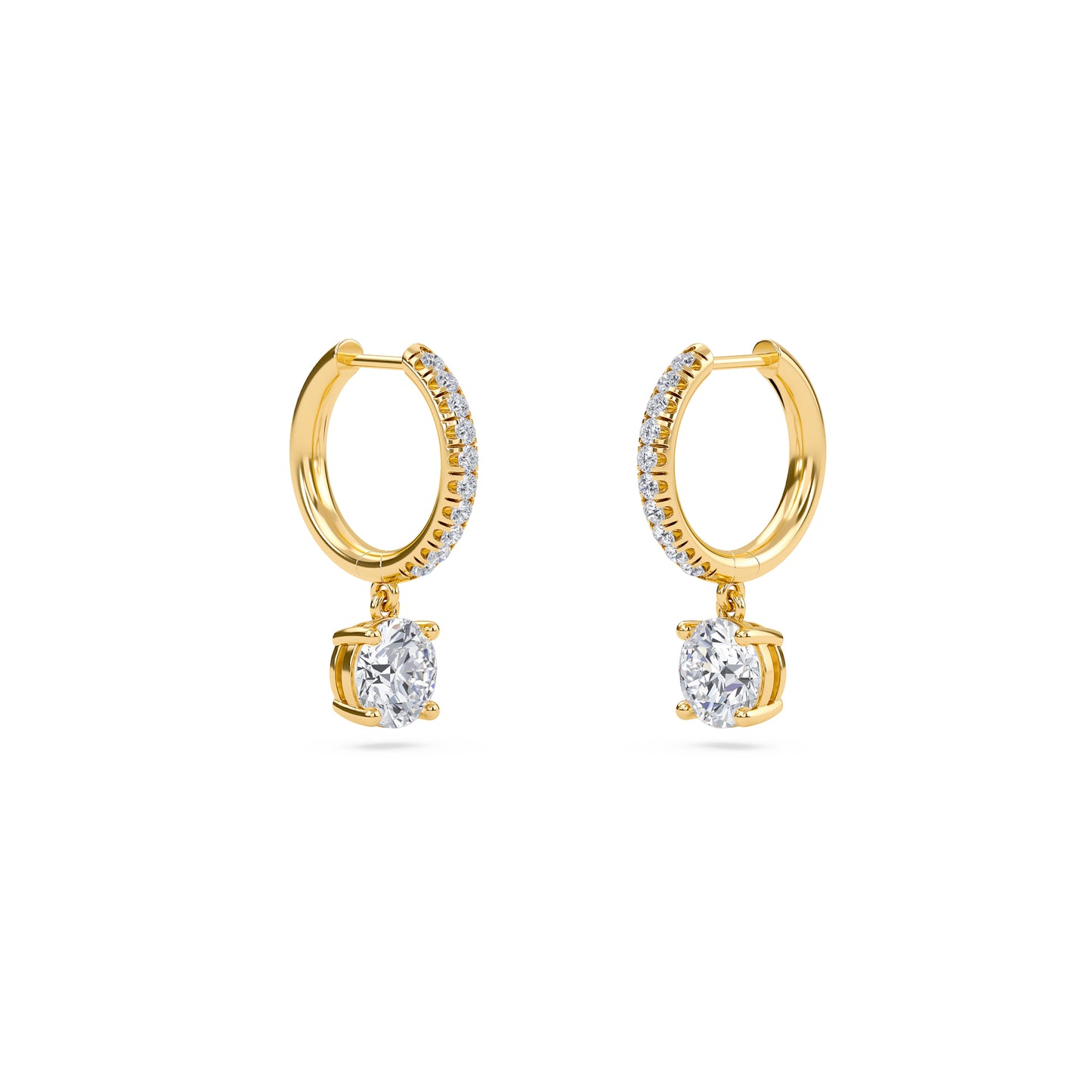 charm 3 carat (1.5+1.5) round diamond earring