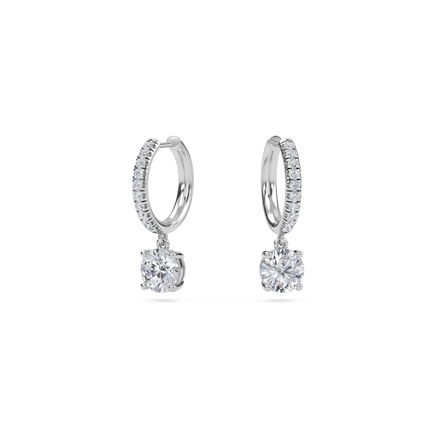 charm 1 carat (0.5+0.5) round diamond earring