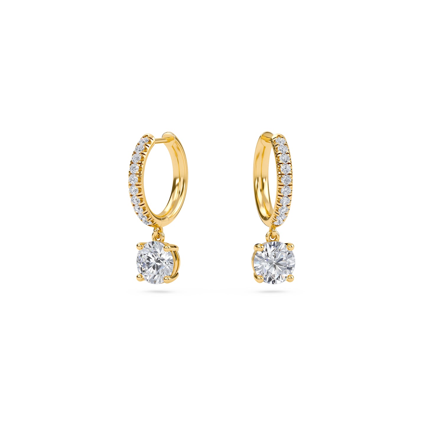 charm 2 carat (1+1) round diamond earring