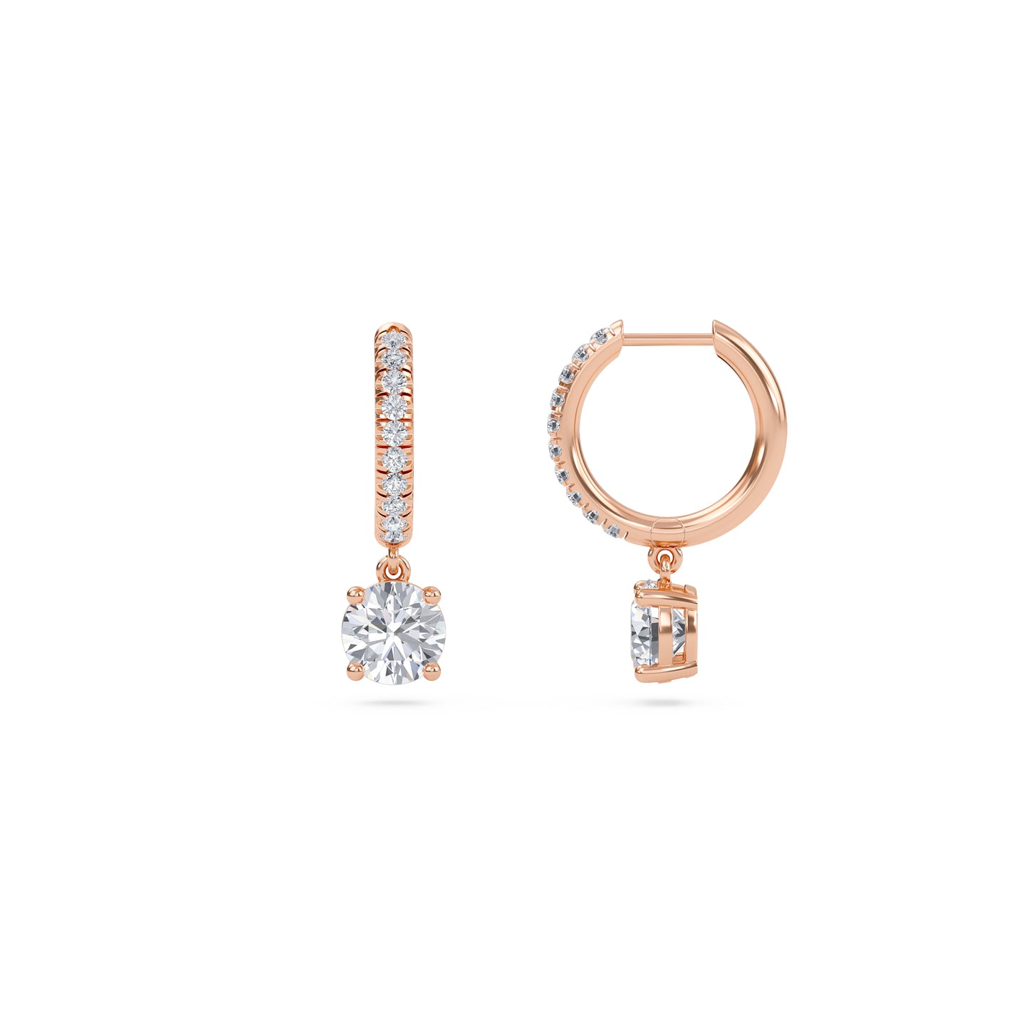 charm 1 carat (0.5+0.5) round diamond earring