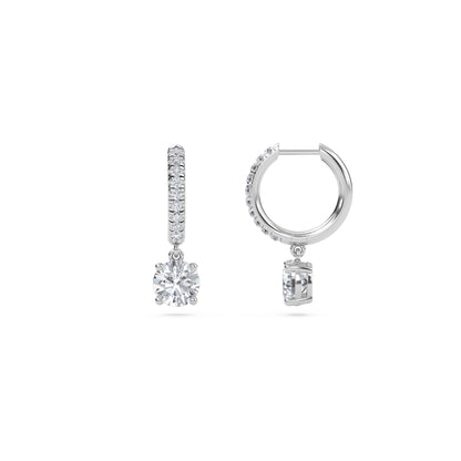 Charm 2 Carat (1+1) Round Diamond Earring