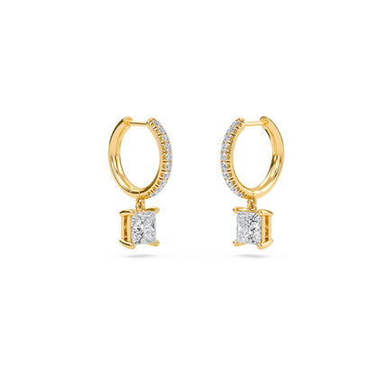 Charm 4 Carat (2+2) Princess Diamond Earring