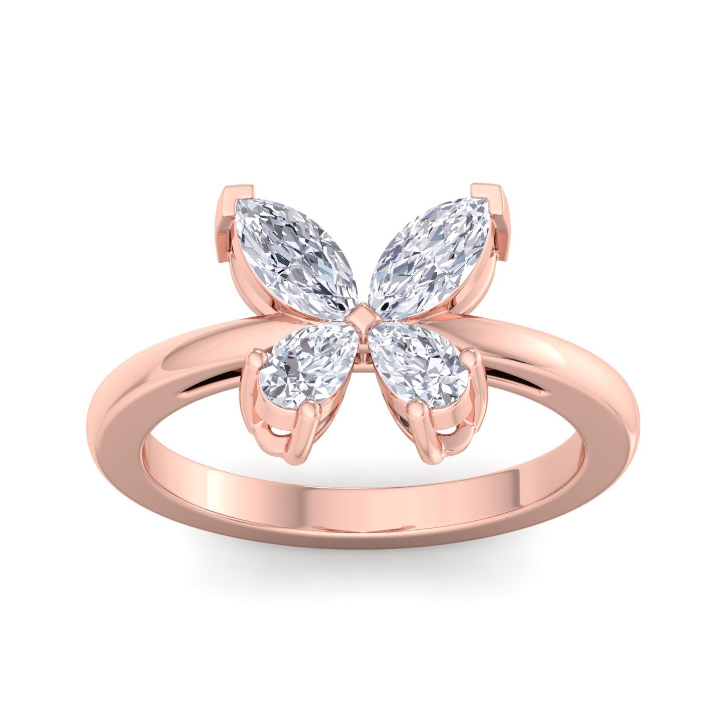 butterfly bloom diamond ring