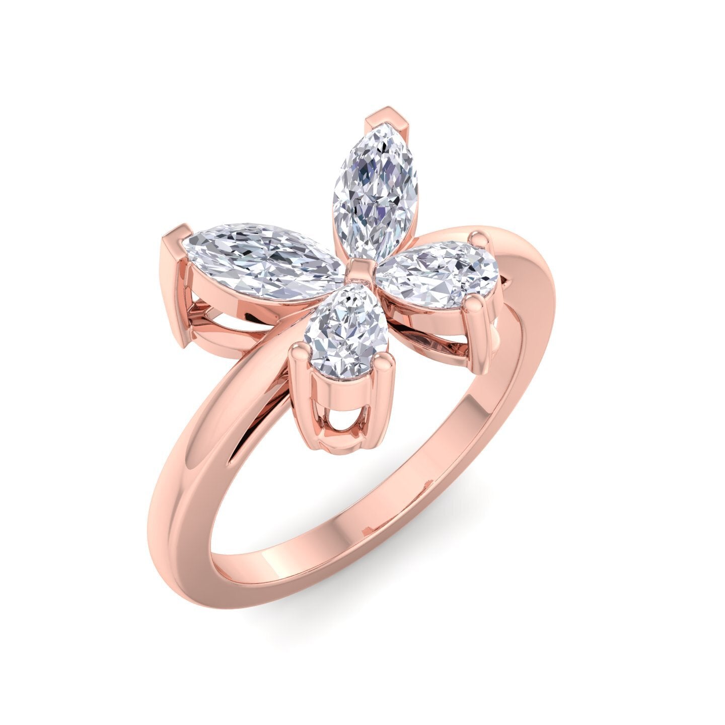 butterfly bloom diamond ring