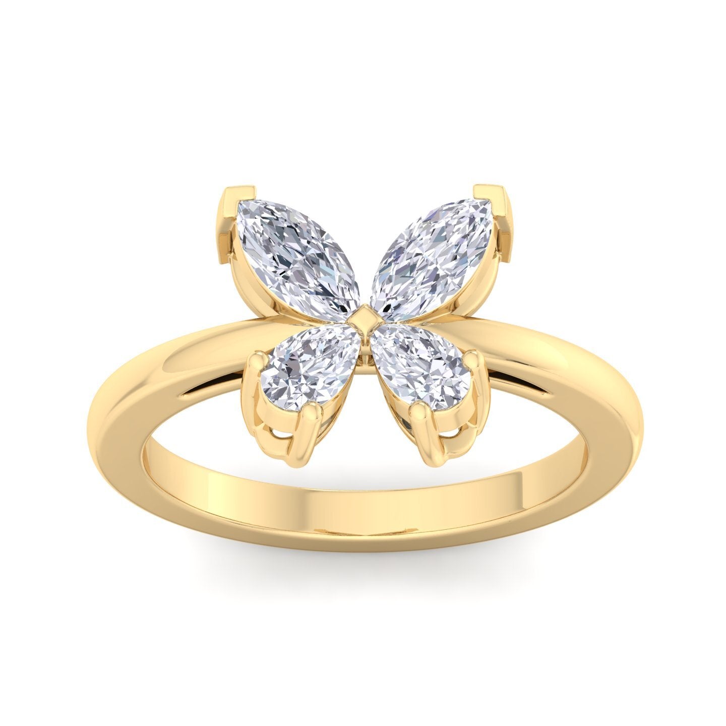 butterfly bloom diamond ring