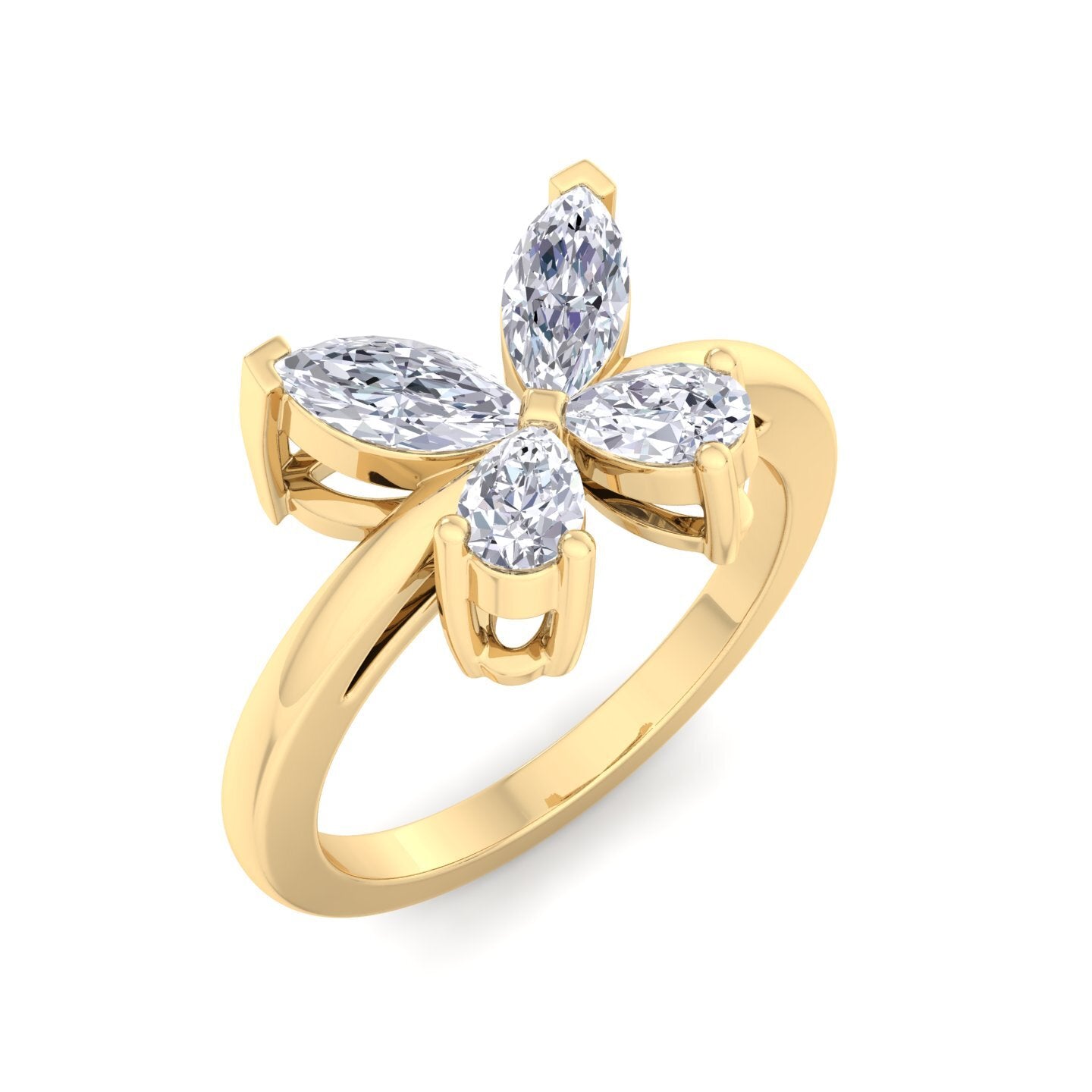 butterfly bloom diamond ring