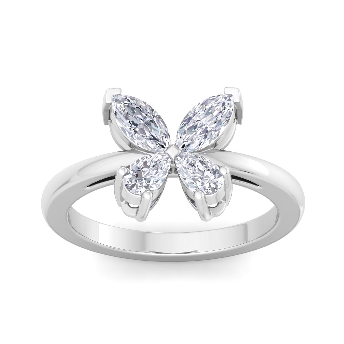 butterfly bloom diamond ring