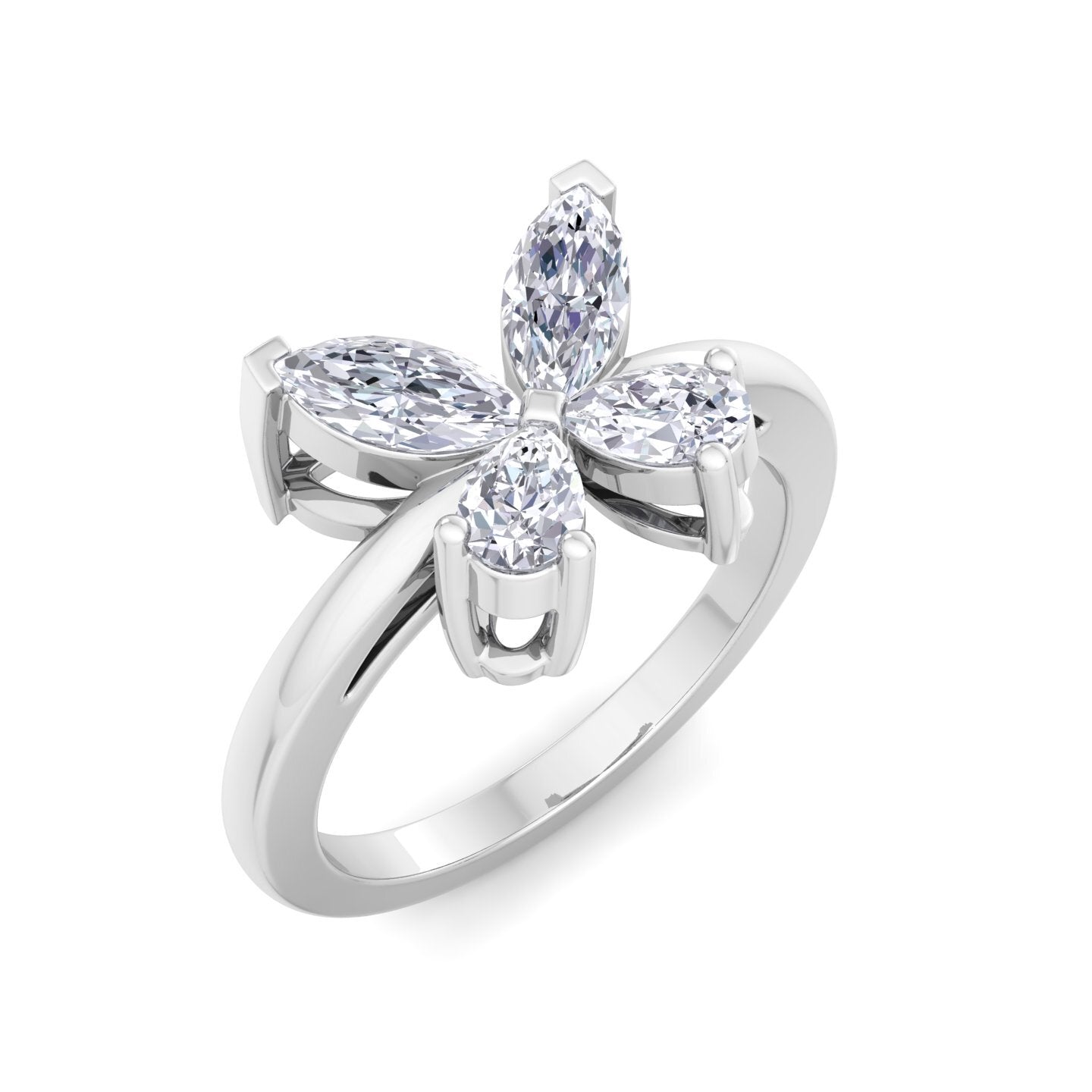 butterfly bloom diamond ring