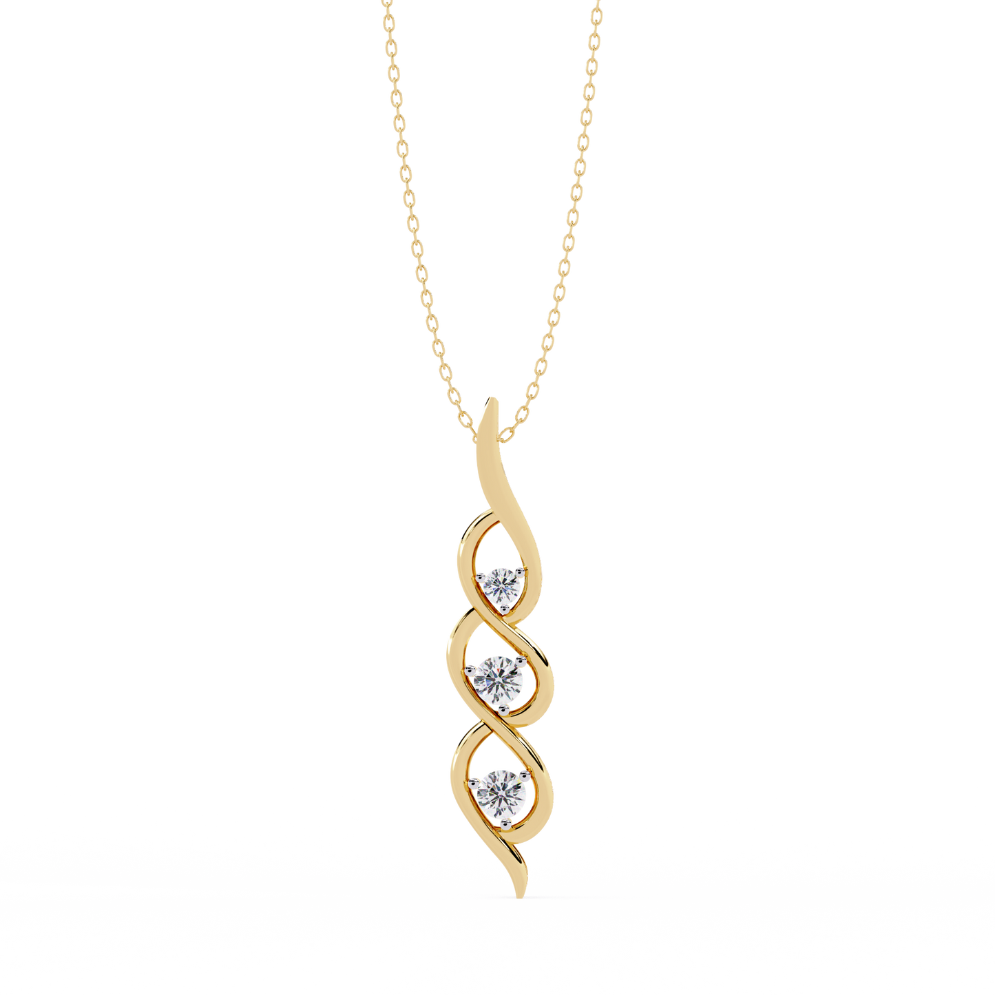 verdant round diamond necklace - espira fine gems