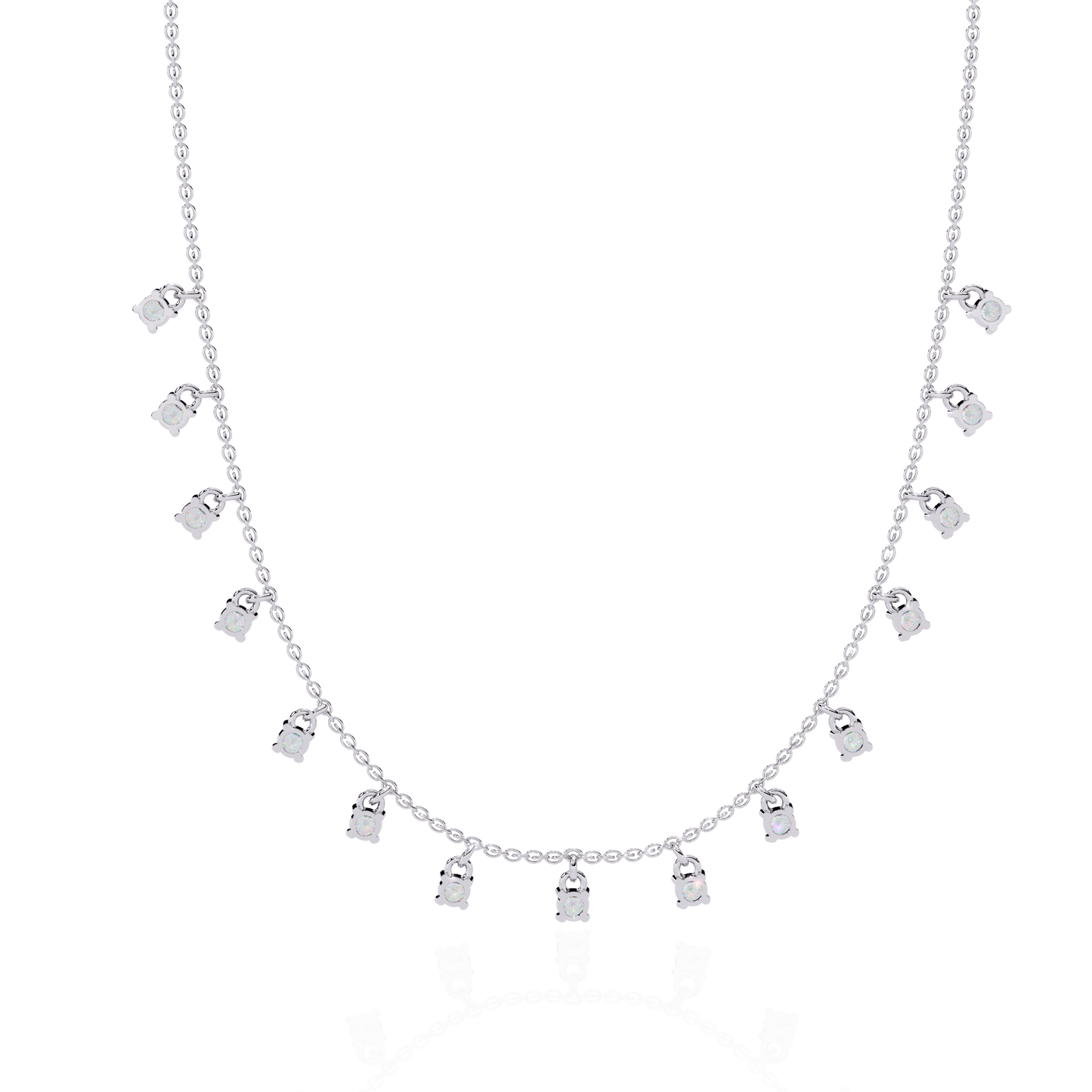 opalique round diamond necklace - espira fine gems