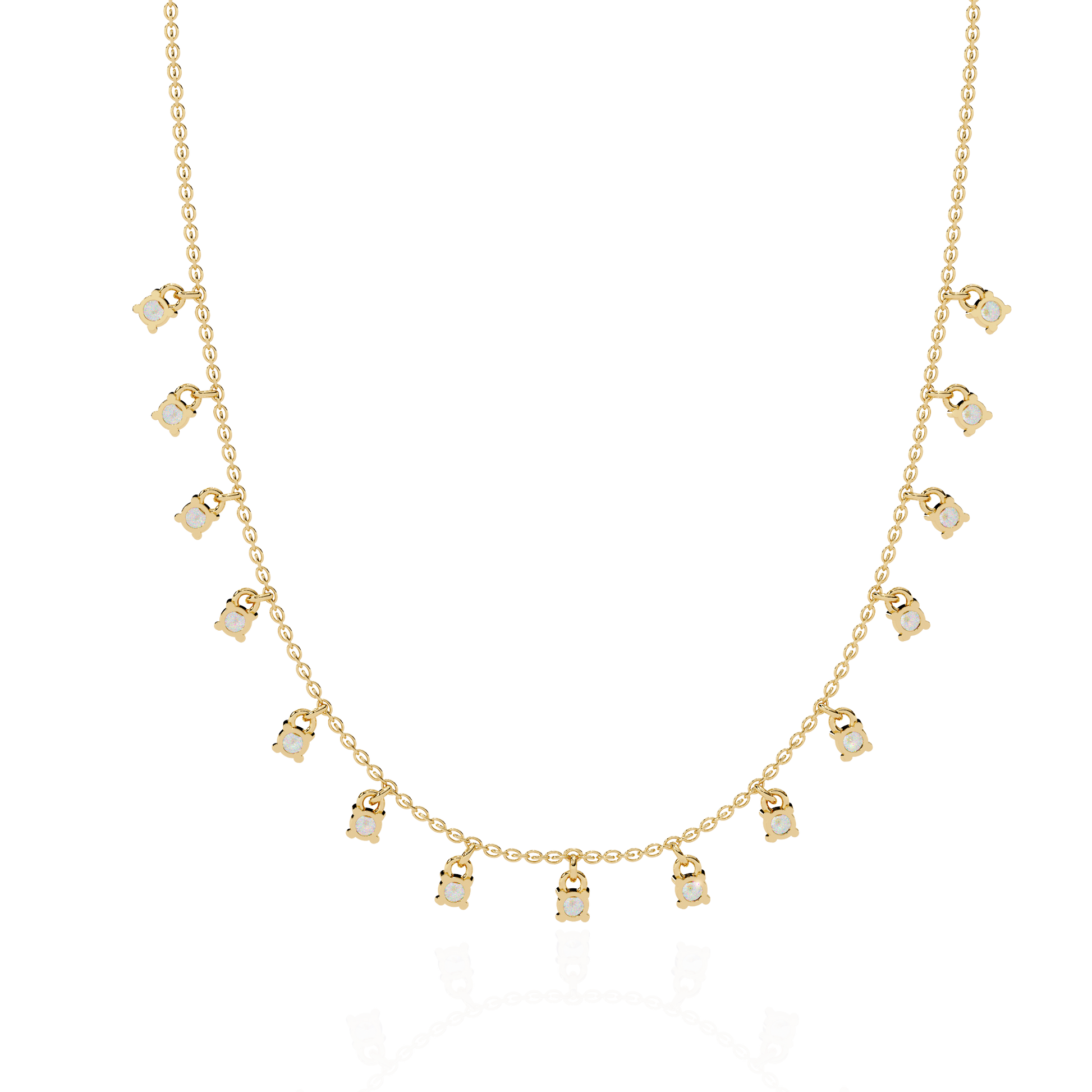 Opalique Round Diamond Necklace - Espira Fine Gems