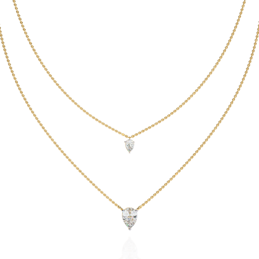 Isaluxe Pear Diamond Necklace - Espira Fine Gems