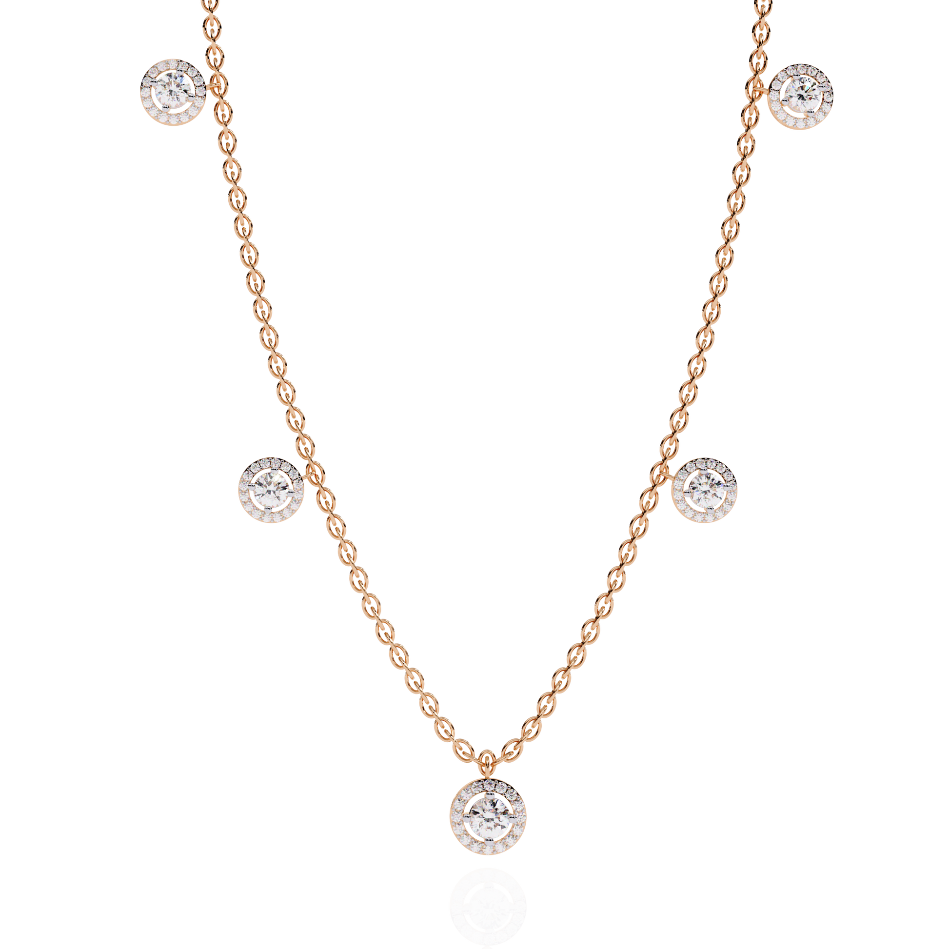 Amorea Round Diamond Necklace - Espira Fine Gems