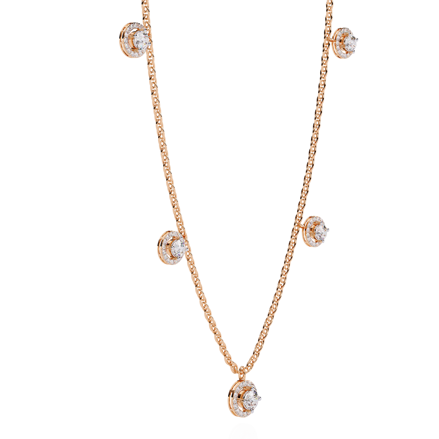 amorea round diamond necklace - espira fine gems