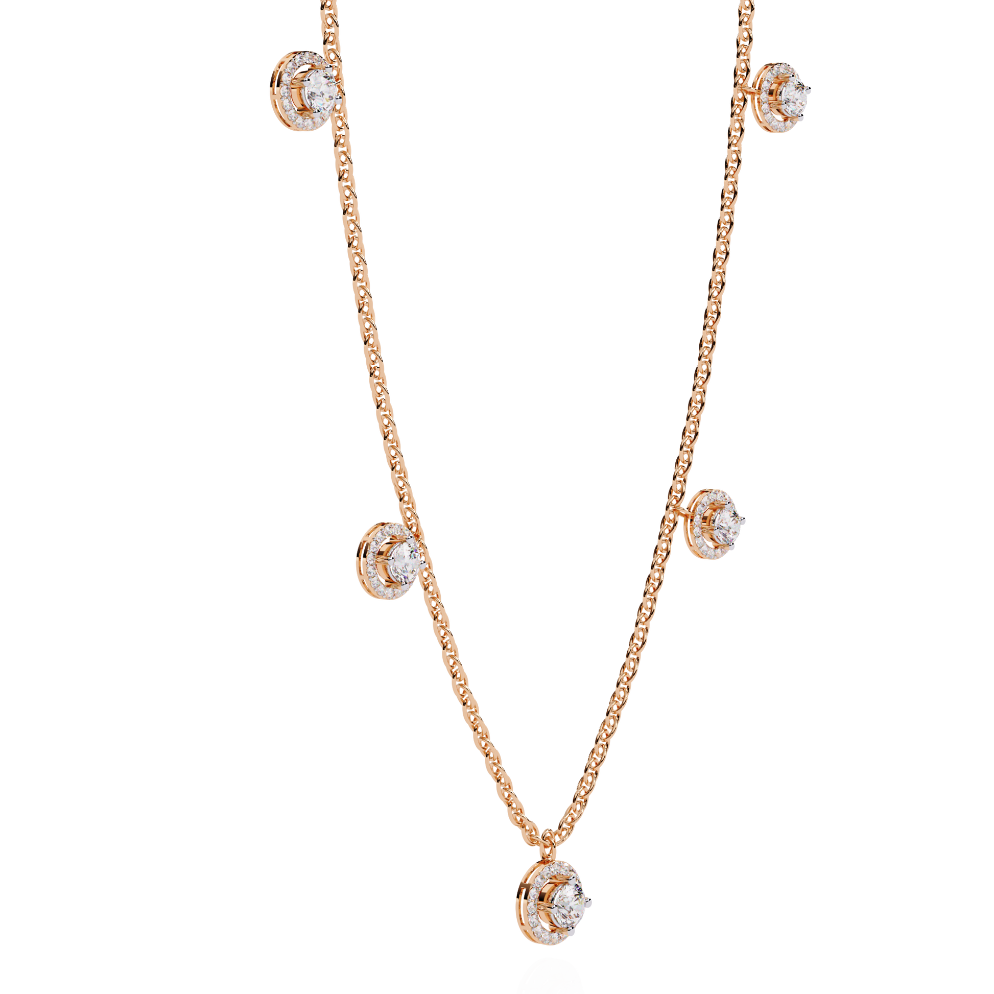 Amorea Round Diamond Necklace - Espira Fine Gems