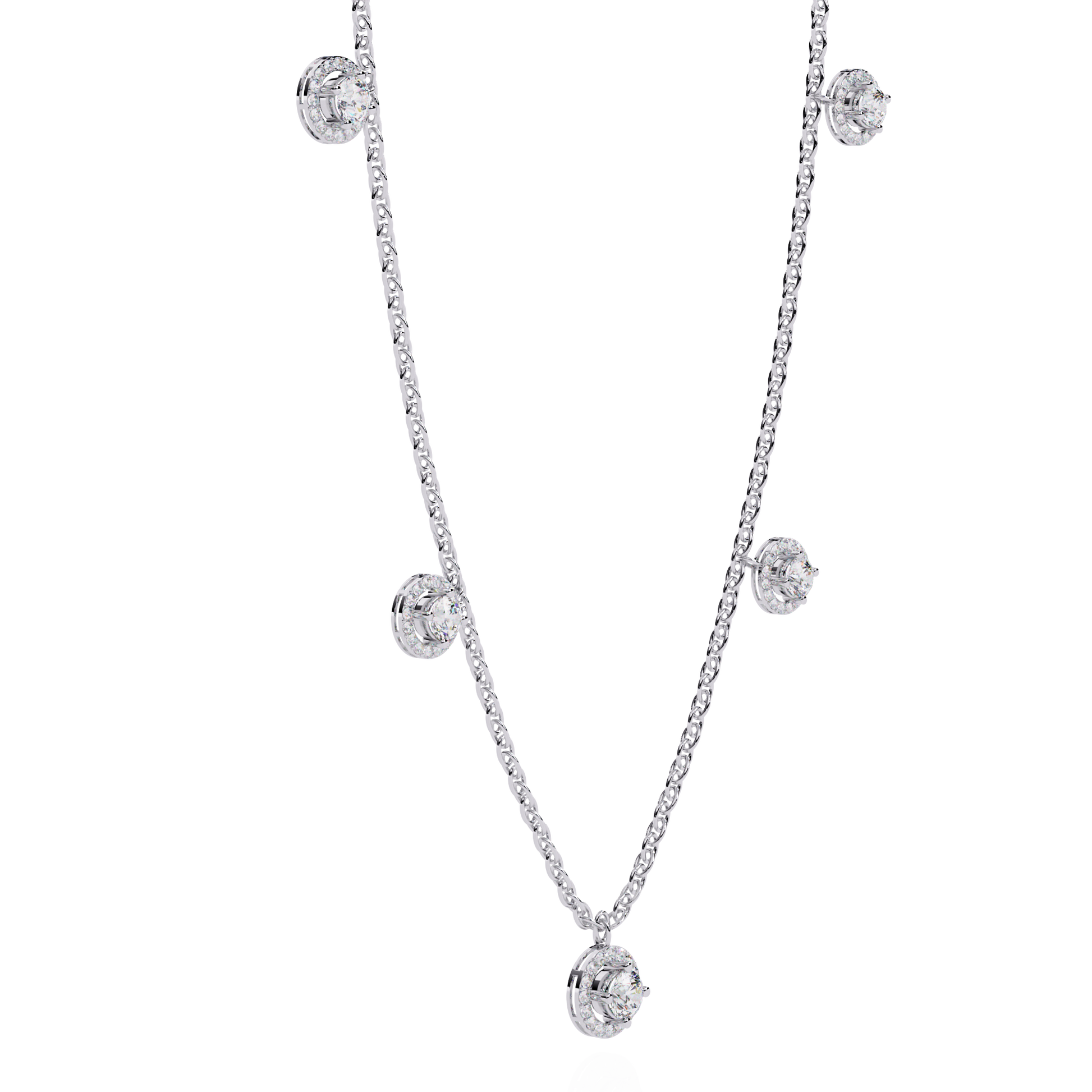 Amorea Round Diamond Necklace - Espira Fine Gems